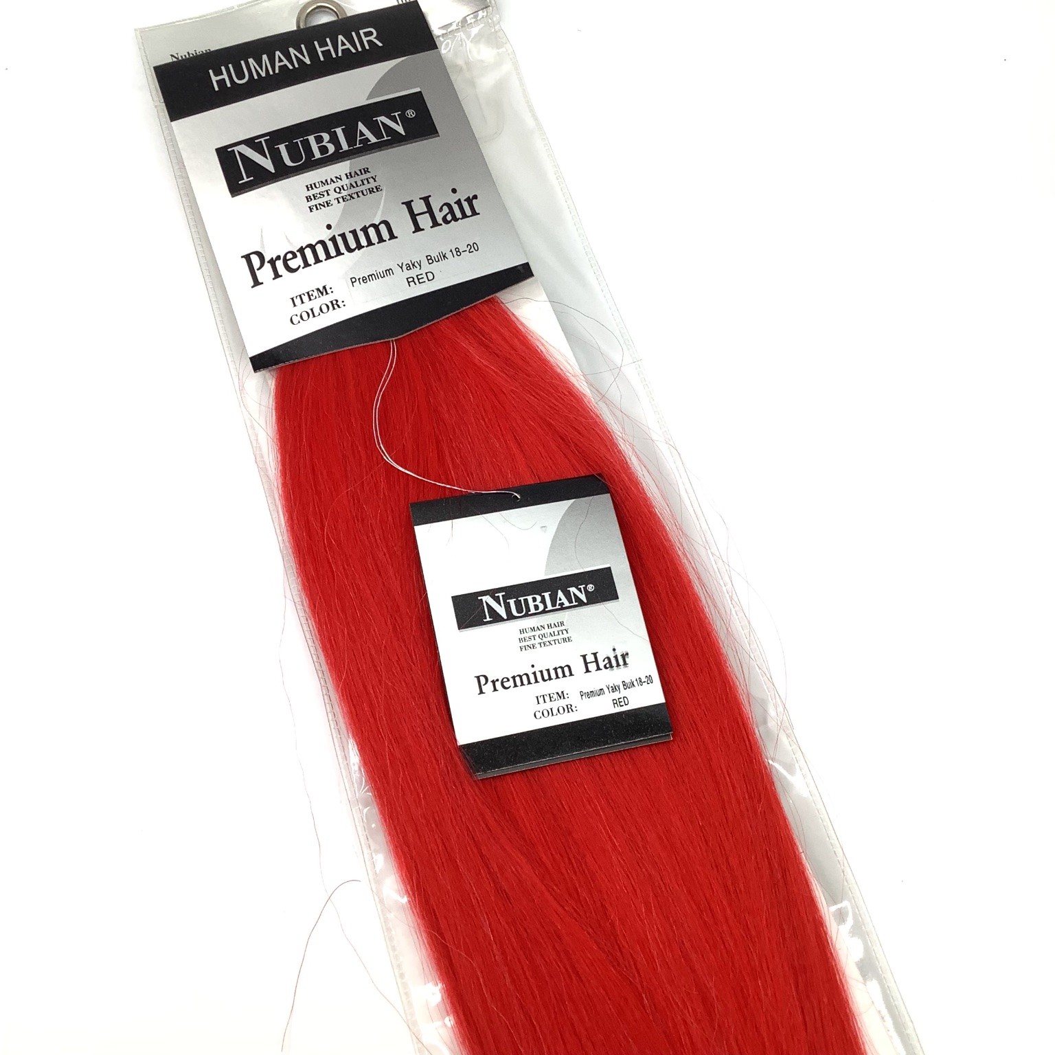 NUBIAN Premium Yaky Bulk Human Hair Extensions 18-20 RED Braiding Weaving
