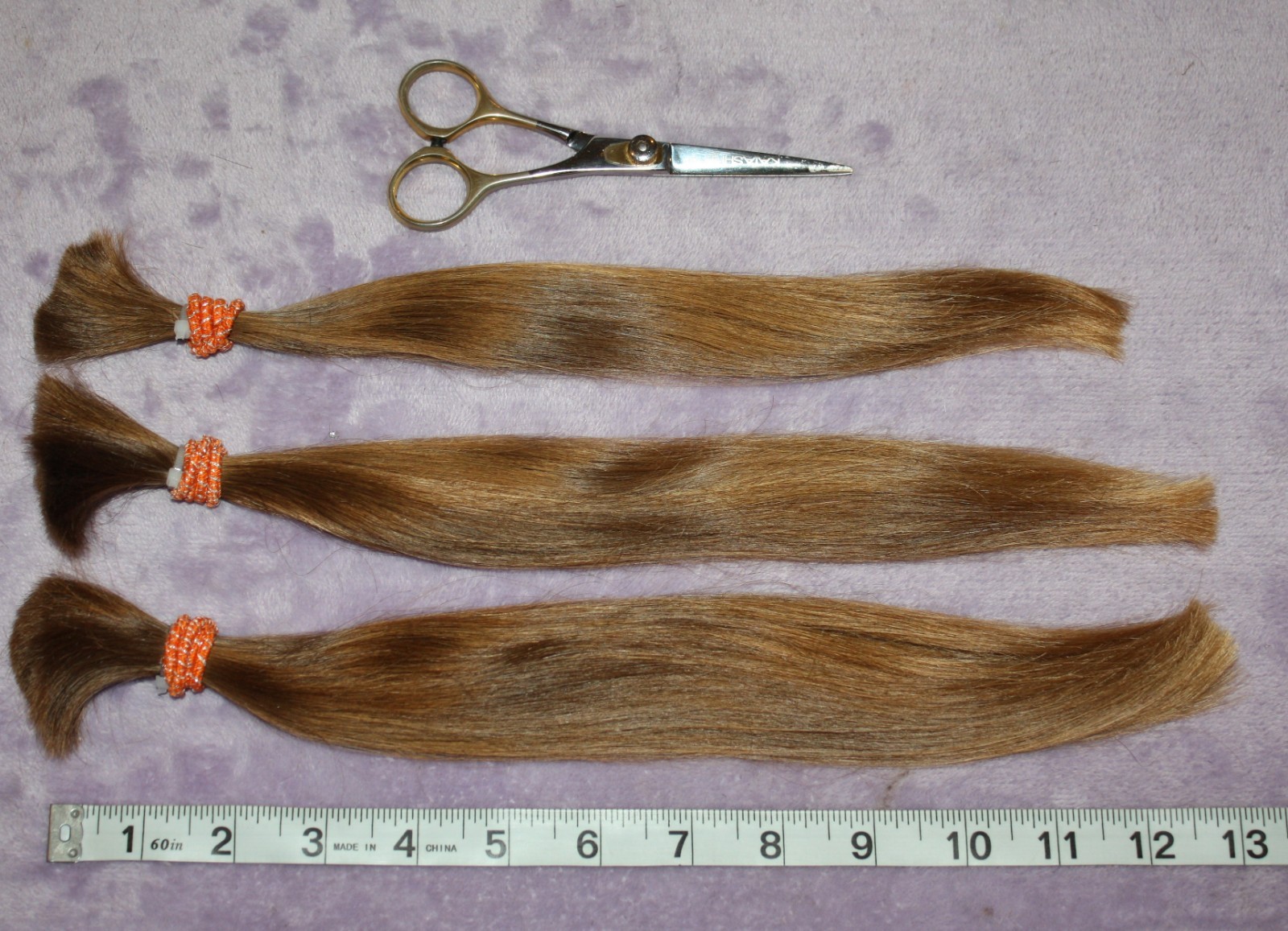 HAIR REBORN WIG 13 IN 2.6oz FINE & SILKY DARK GOLDEN BLONDE PONYTAILS F93