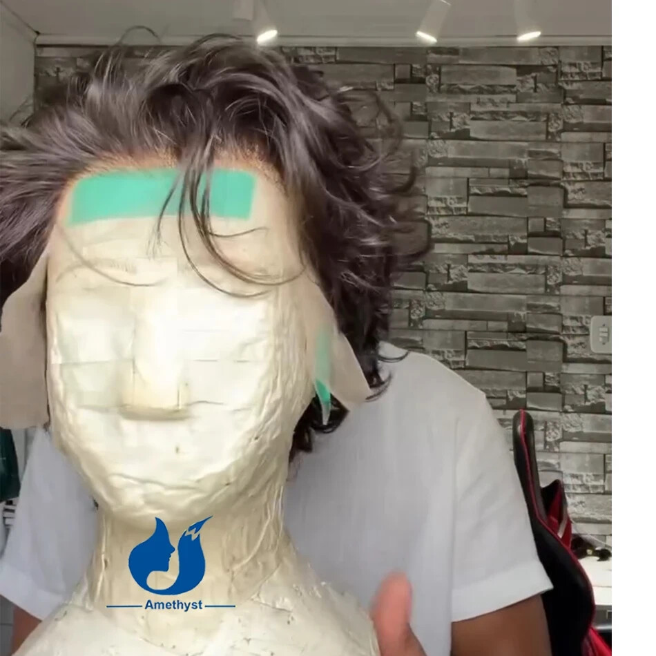 Prestyled Wave Short Pixie Cut Male Wig Human Hair Full Lace Curly Wig for Men