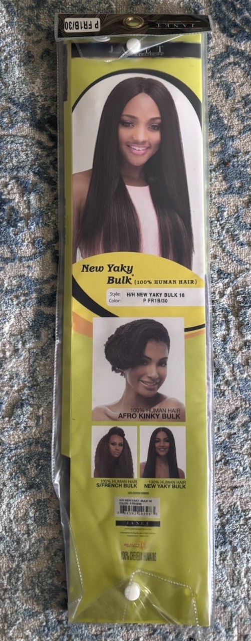 REMY Janet Collection Human Hair New Yaki Bulk Color P FR1B/30 Tangle Free 16″