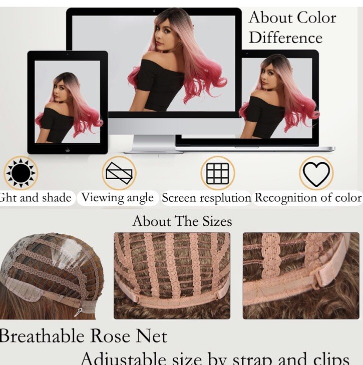 Long Wavy Wig With Bangs Wave Wigs Natural Looking Wigs Curly Wigs Pink Mermaid