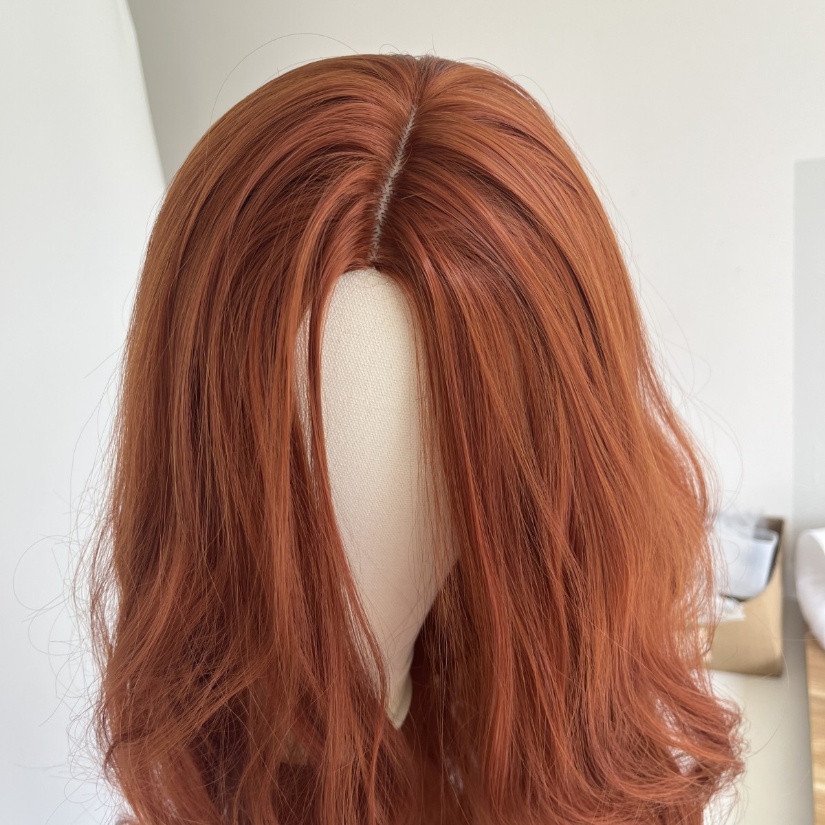 Costume Wig Natural Heat Resistant Hair Long Wavy Women Copper Red