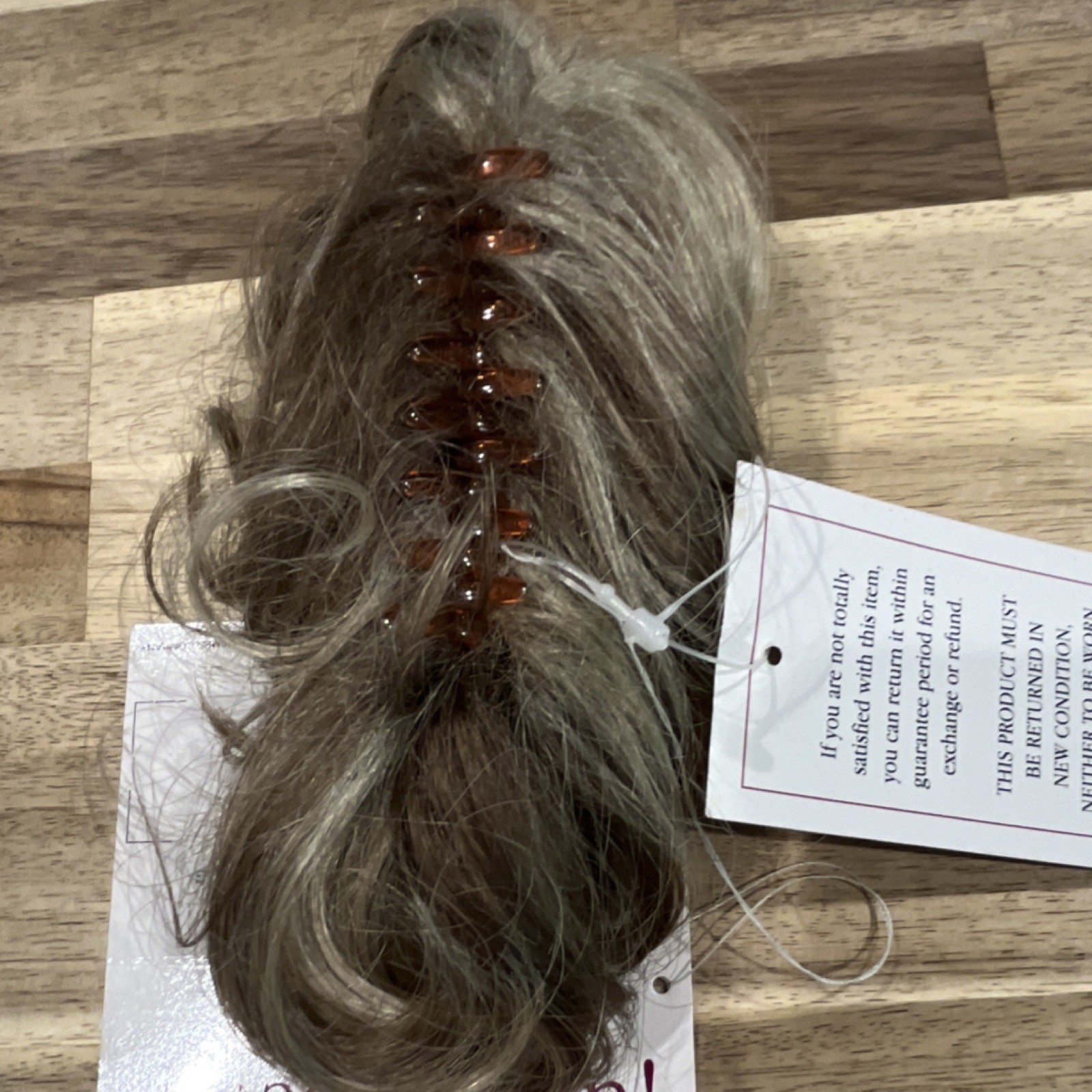 imagination! Curly Gray Synthetic Claw Clip-In Hairpiece Attachment 5 in