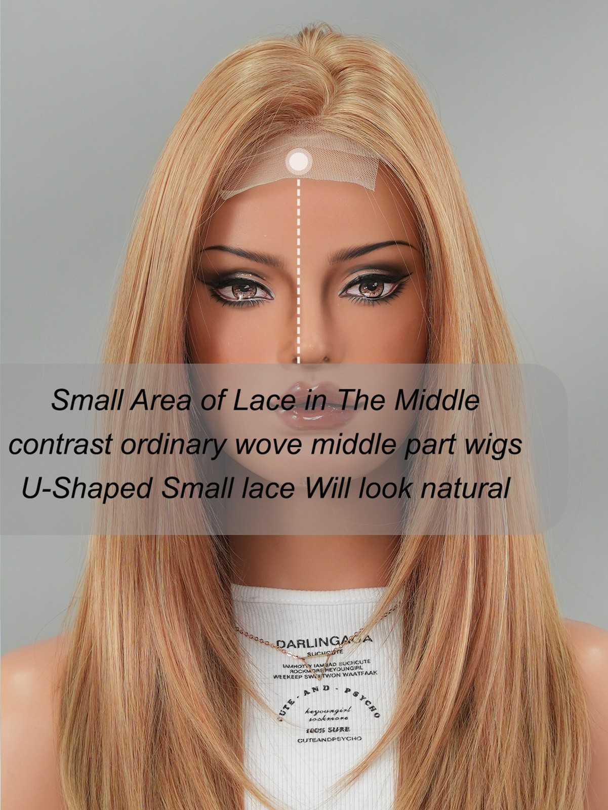 Blonde Retro Wig with Layers T Lace Synthetic Wig Straight Bob Inward Ends 23”