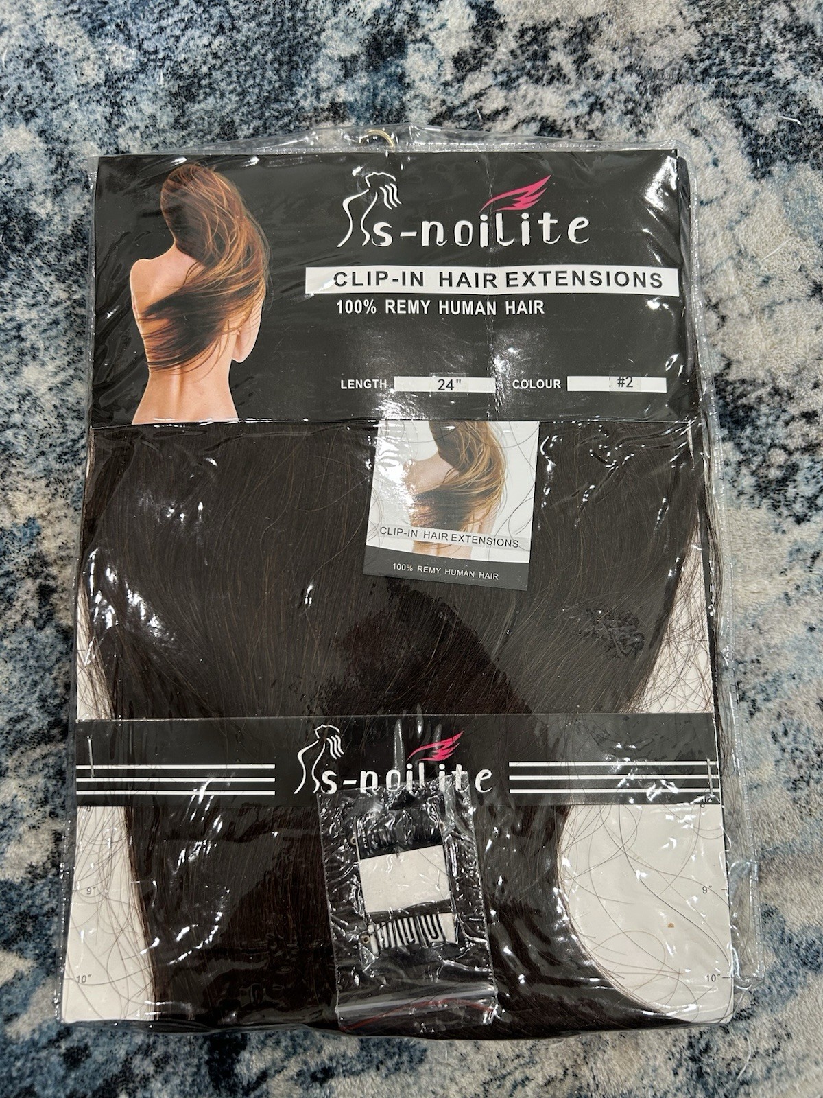 S-Noilite Clip-in Hair Extensions 24” Remy Human Hair #2 TH2402