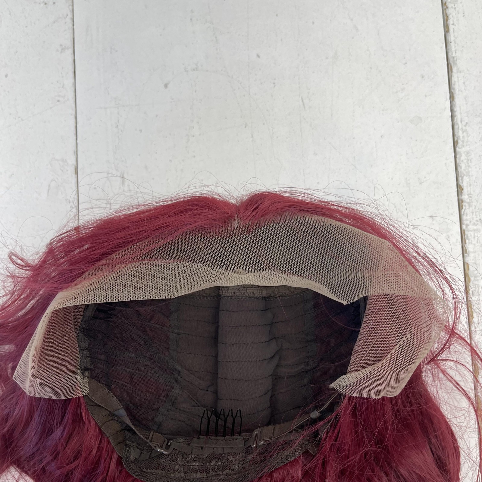 Andria Lace Front Wig 14in Body Wave Synthetic Hair Burgundy Red Womens
