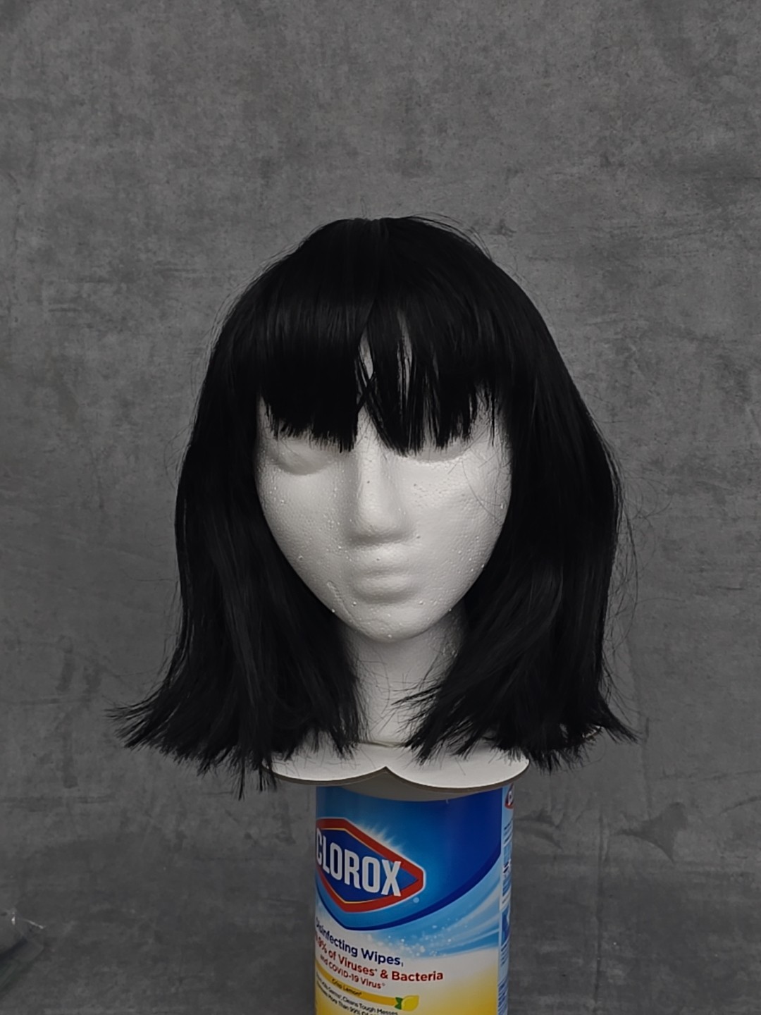 Black Short 10-in Bob With Bangs High Temperature Fiber Wig – Open Box