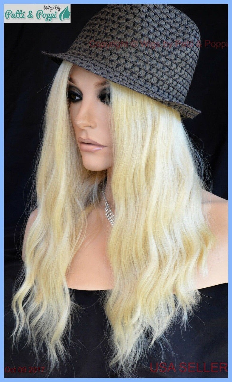 Lace Front Sepia Long Wavy Heat Friendly Wig Color 613 Unisex Adult