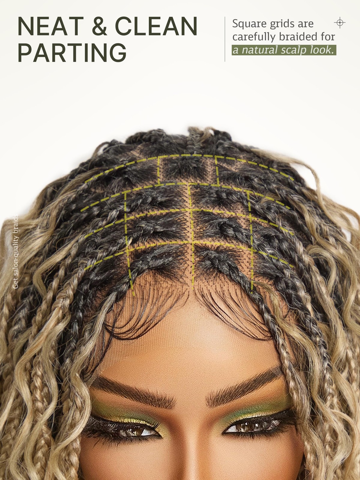 Frodio Braided Wig Veralux Fiber Full Lace Boho Curly Water Wave Synthetic