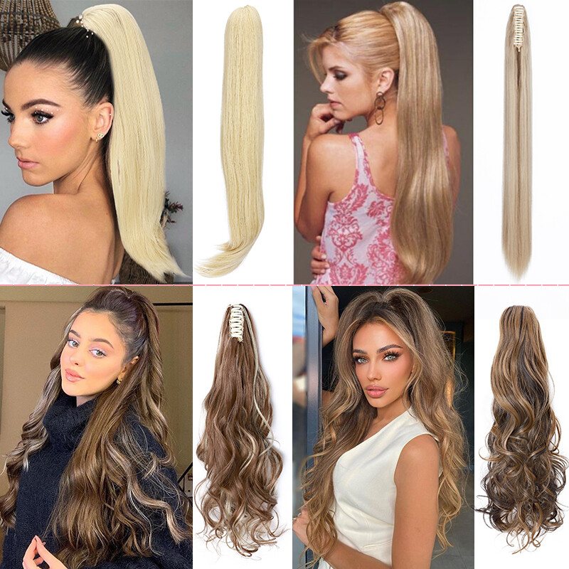 Mega Thick Any Style Jaw Claw Clip in Hair Extensions Ponytail As Human Hair US