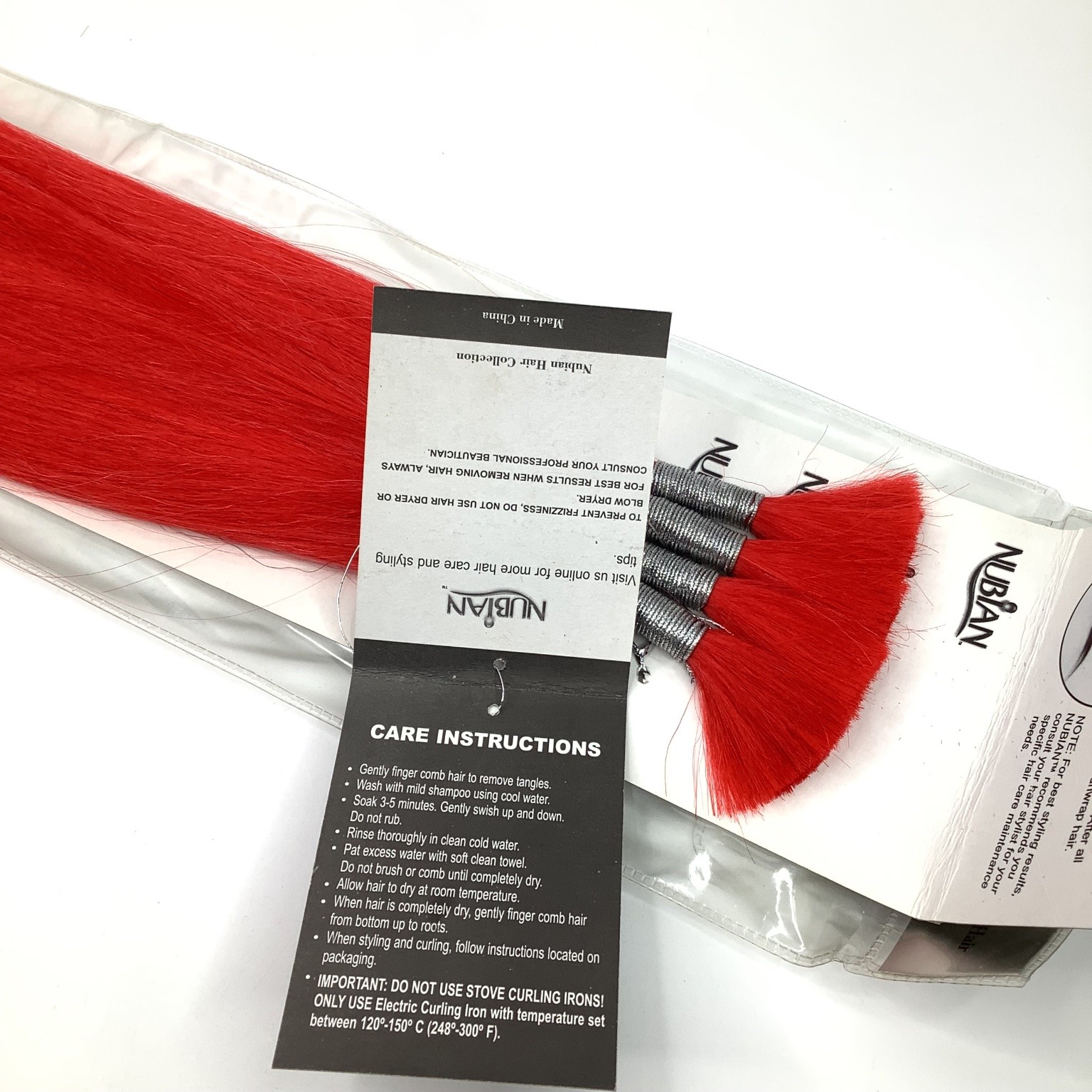 NUBIAN Premium Yaky Bulk Human Hair Extensions 18-20 RED Braiding Weaving