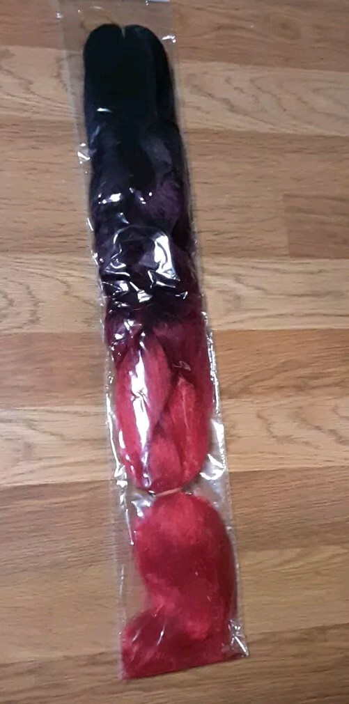 YUDAOHAIR Black-wine-red Synthetic Braiding Hair 24″ (60cm) 100g