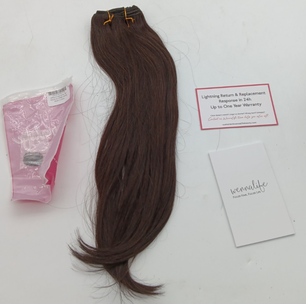 WENNALIFE | Clip In Hair Extensions | #2 Dark Brown 18″ Remy Human Hair Clip-In
