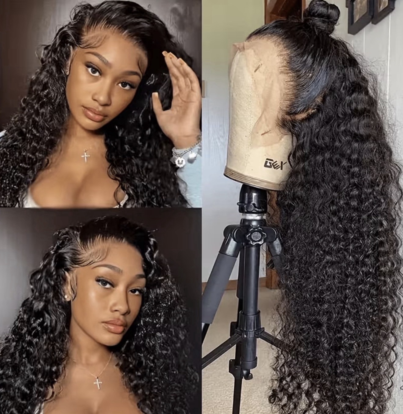 13×4 Lace Front Curly Wig Heat Resistant Synthetic Ready to Wear