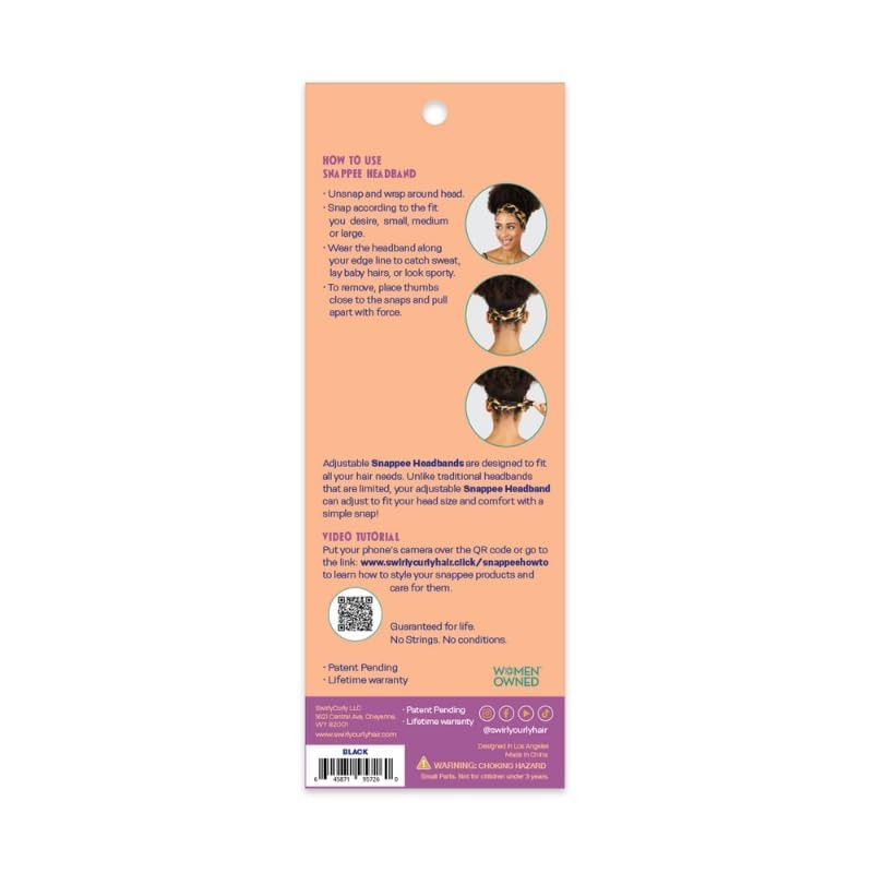 Women’s Fashion Headband for Natural, Curly Hair | No 1 Count (Pack of 1) Black