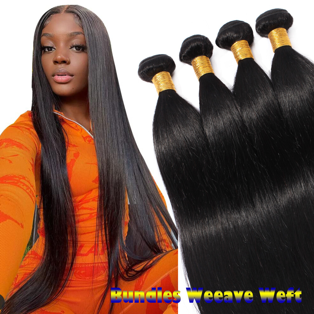 26 28 30inch Human Hair Bundles Weave Weft Extensions Peruvian 8A 100% Virgin US