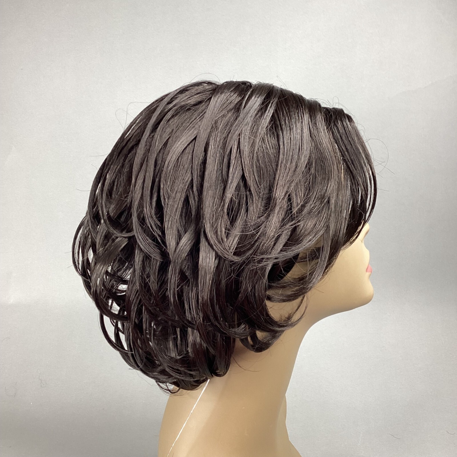 Grammy #4 Feather Bob Wig Dark Brown Lace C-Part Synthetic Classic