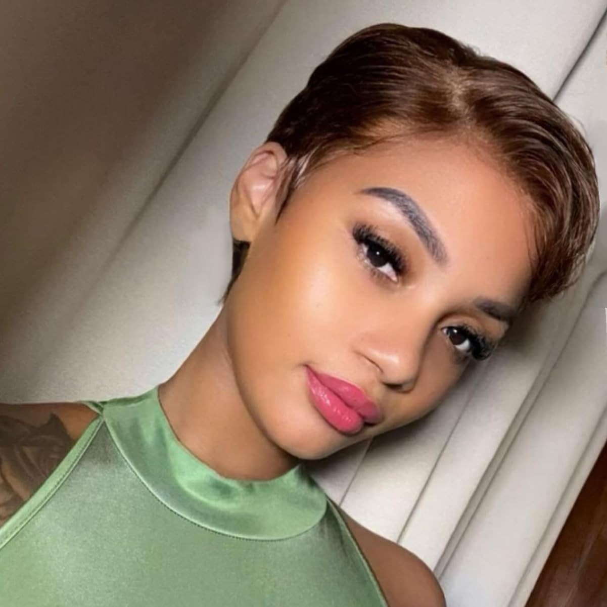 Rebecca Fashion Pixie Cut Lace Front Human Hair Wig Side Part 13×5.5