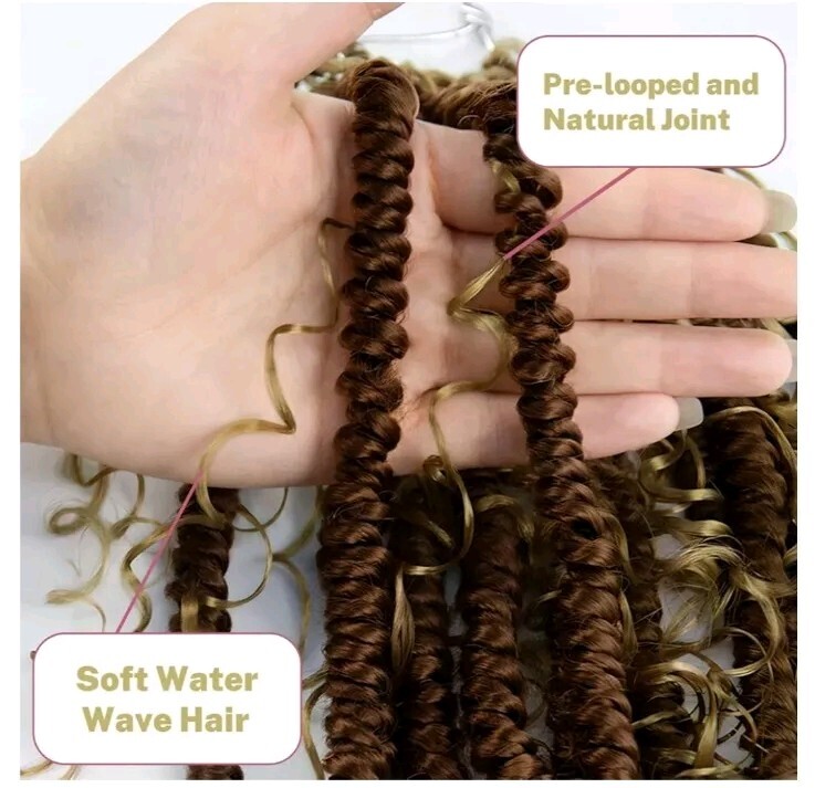 Pretwisted Passion Twist Hair with Curly ends T27 – 18in – 72 Roots – PreLooped