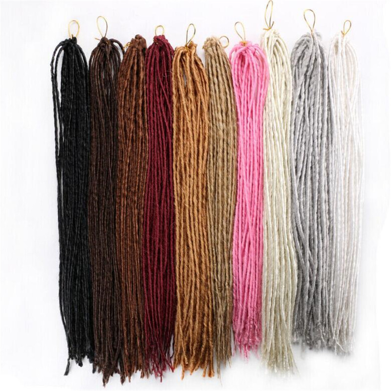 20″ Soft Thin Dreadlocks Crochet Braids Twist Faux Locs Crochet Hair Extensions
