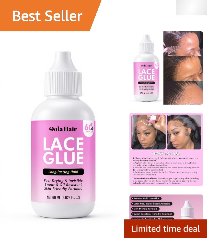 Lace Wig Adhesive Kit – 2 Oz Waterproof Strong Hold for Natural Looks