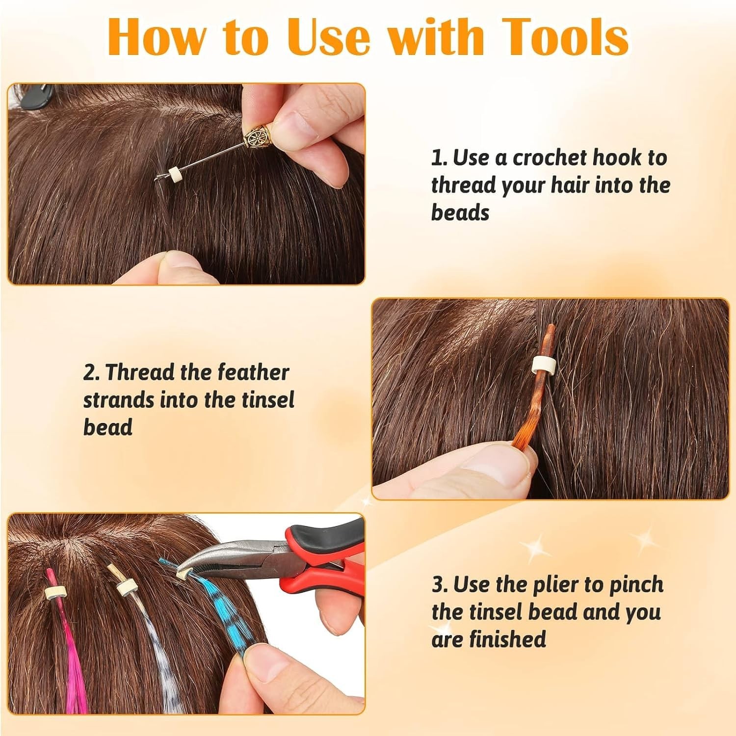 Synthetic Feather Hair Extension Set – 13 Colors