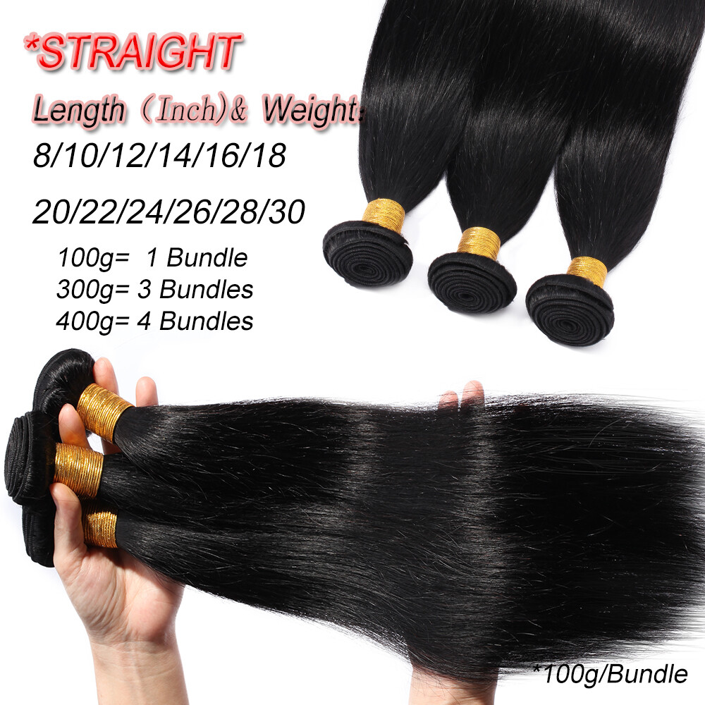 300G/3 Bundles THICK 100% Virgin Human hair Extensions Sewing In Bundles Weave