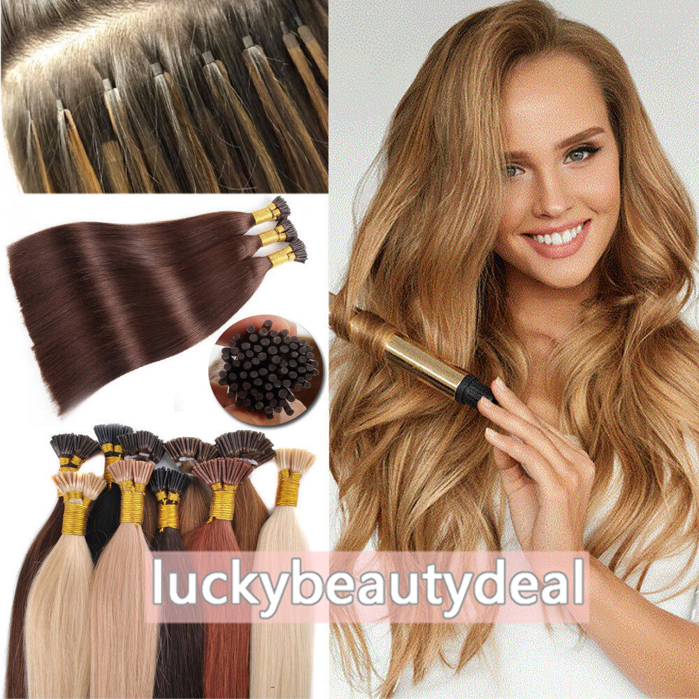 Pre Bonded Keratin Stick Tip I-Tip Remy Human Hair Extensions Full Head Thick 1g