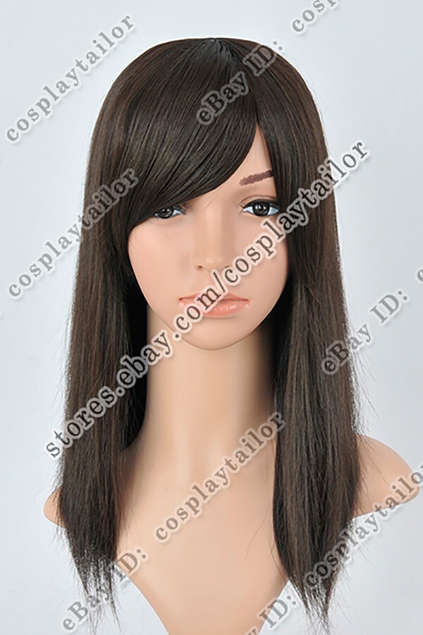 50 cm Medium Length Straight Wigs with Bangs Synthetic Cosplay Wigs Easy to Wear