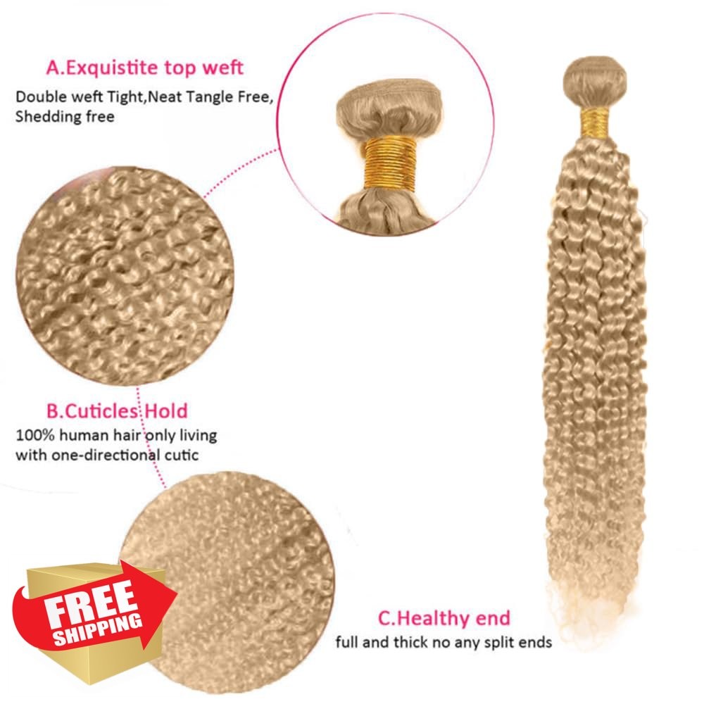 HrceYocr Blonde Bundles 14/16/18 Inch Water Wave 3 Bundles