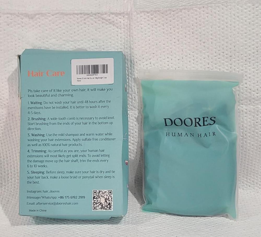 DOORES Hair Extensions Clip in Real Natural Black to Chestnut Brown 120g 22 Inch