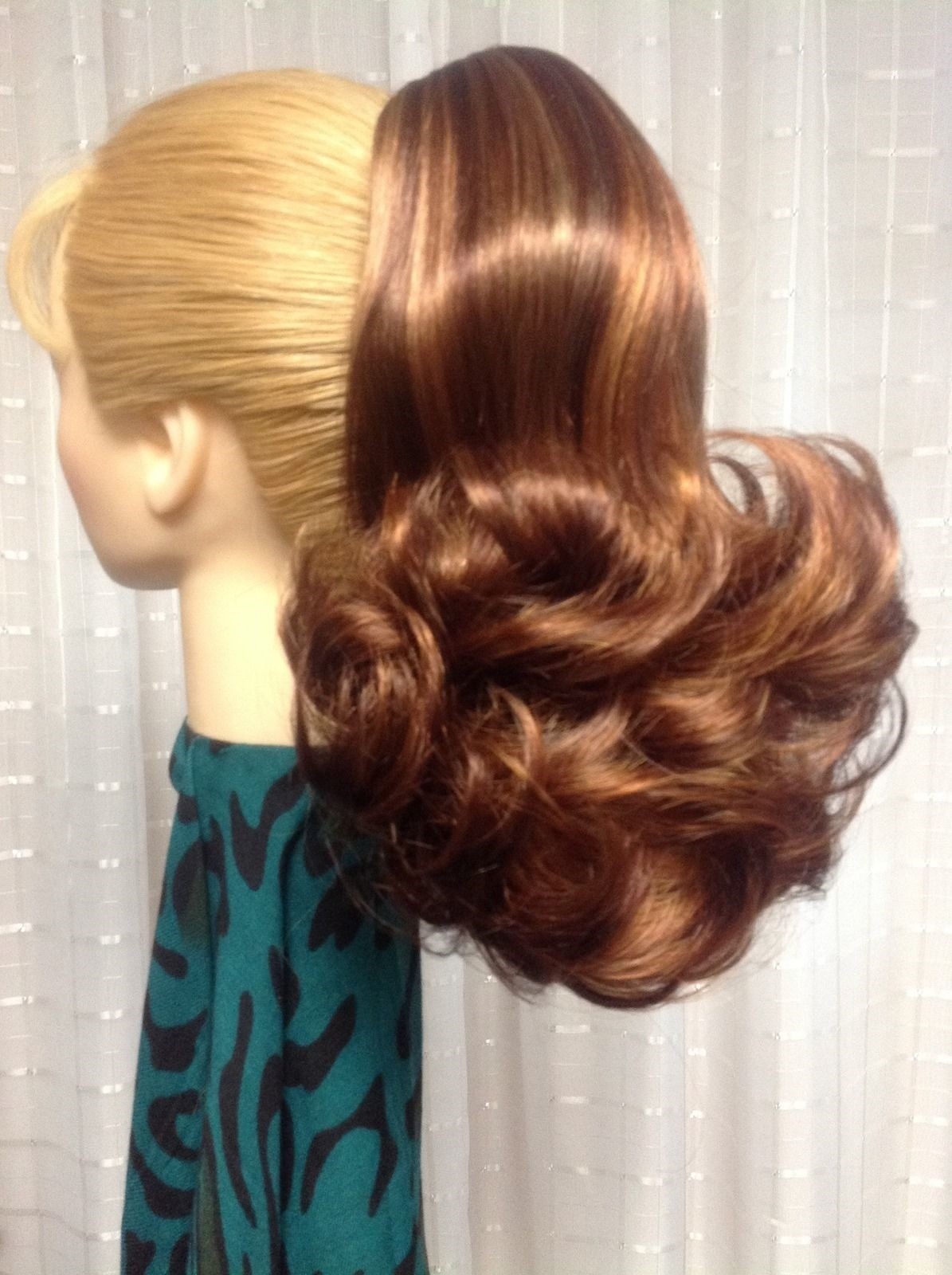 DM10 DIAMOND Clip-on REVERSIBLE Thick PONYTAIL hair piece BLACK BROWN BLONDE RED