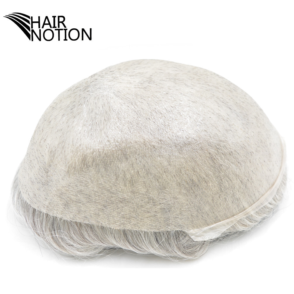 Men’s Poly Skin Hairpiece All V-loop Super Thin Skin Toupee For Men #1B80