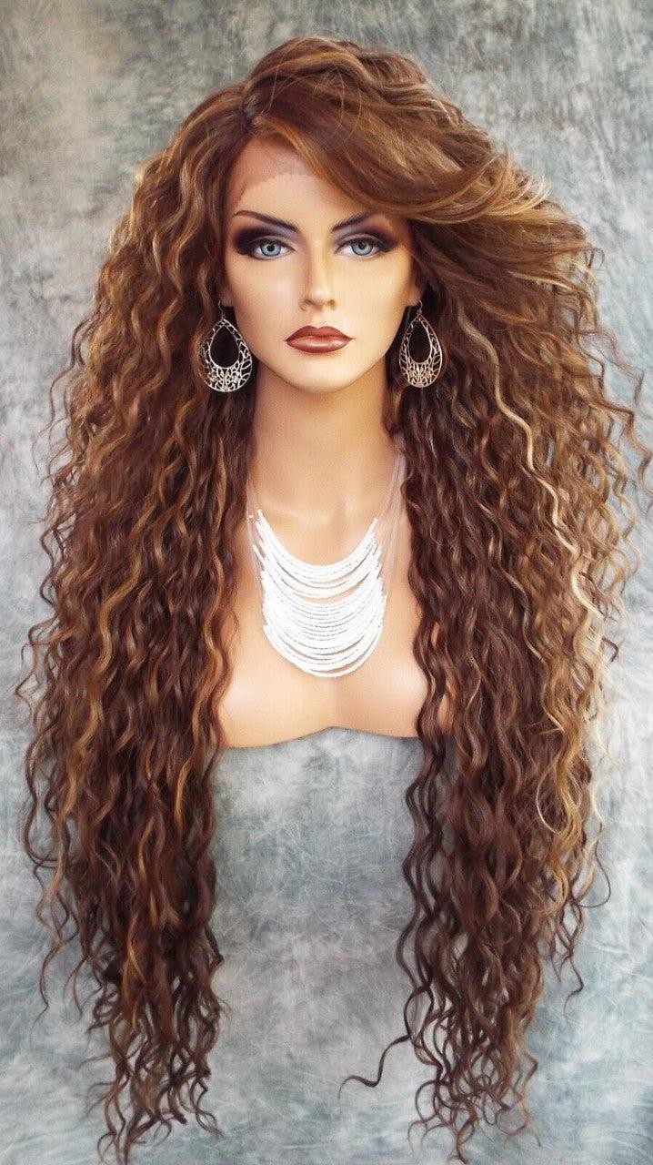 36″ X-LONG LACE FRONT DEEP C-PART HIGH HEAT SAFE WIG COLOR FS8.27.613 SEXY 233