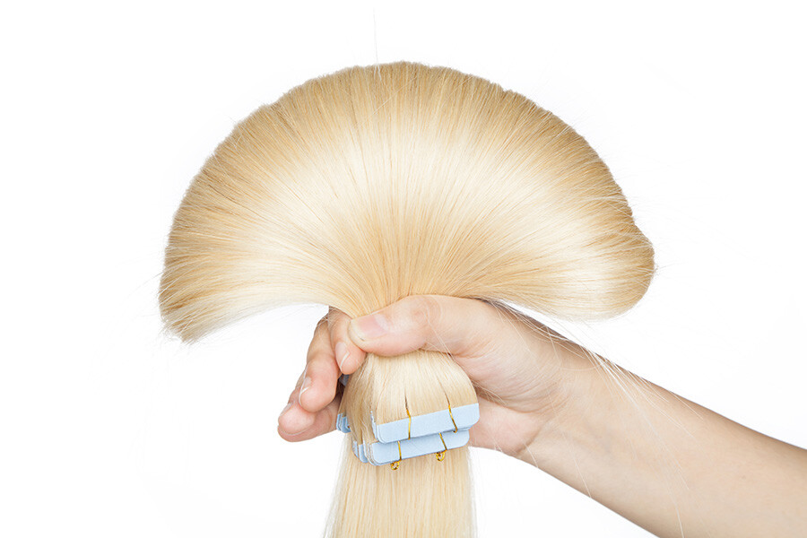 Invisible Tape In Remy Human Hair Extensions Skin Weft Balayage Full Head 150g