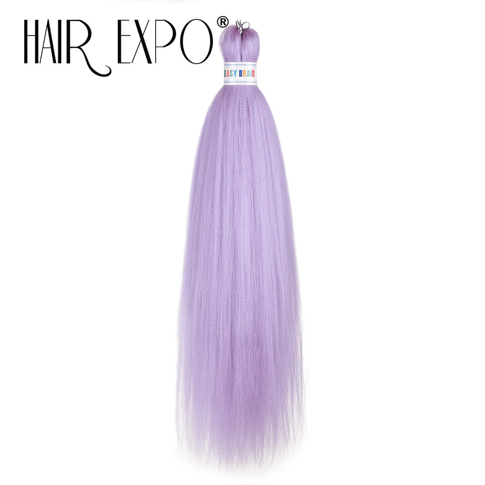 Purple Pre Stretched Braiding Hair Extensions 26Inch Synthetic Jumbo Braids For