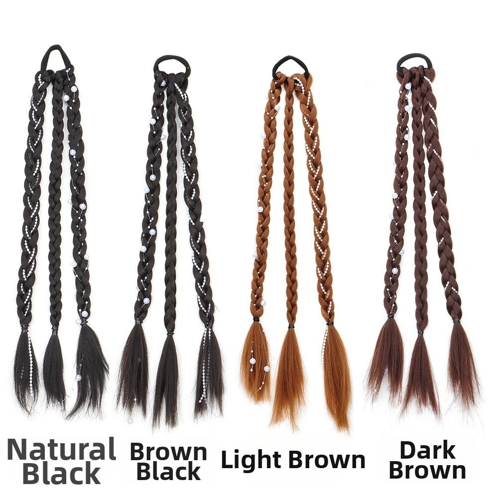 Boxing Braids Synthetic Hair Extension with Pearl Accents High Temperature Wire