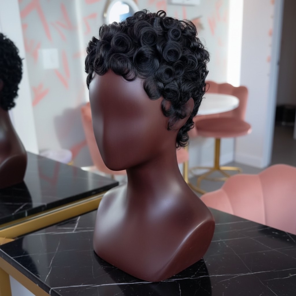 Pixie Cut Wigs for Black Women Brazilian Curly Pixie Cut Wig Human Hair Glueless