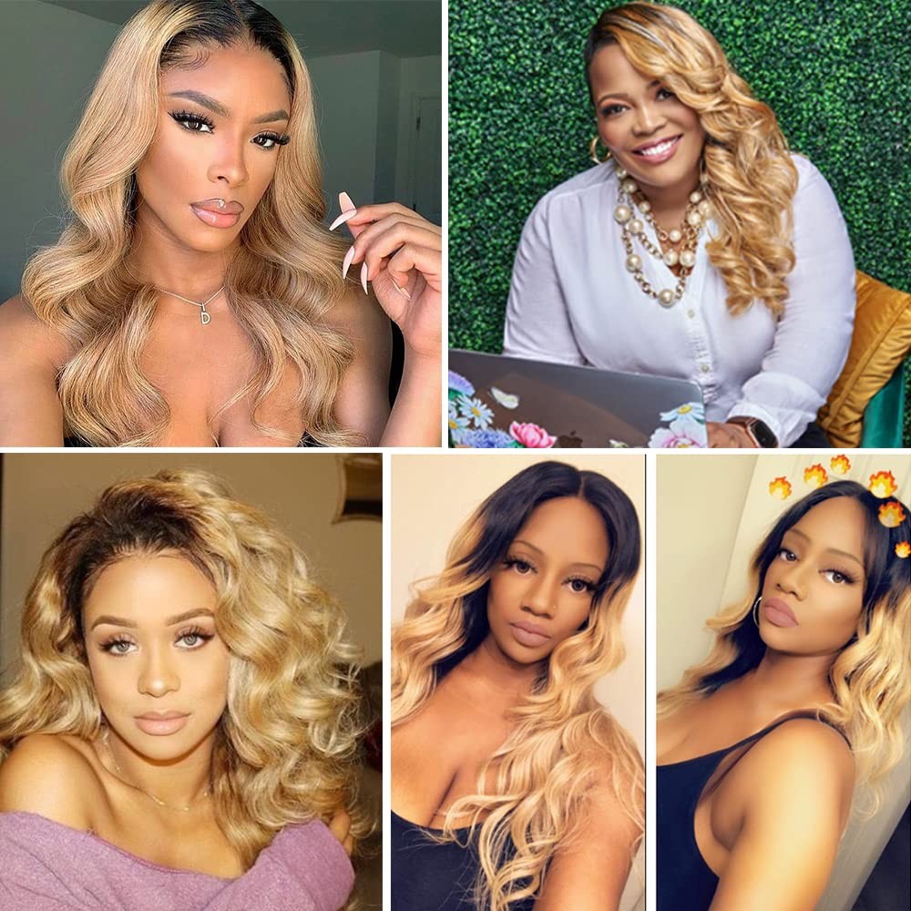 16 18 20 inch 1B27 Ombre Body Wave Human Hair Honey Blonde Bundles Ombre Bund…