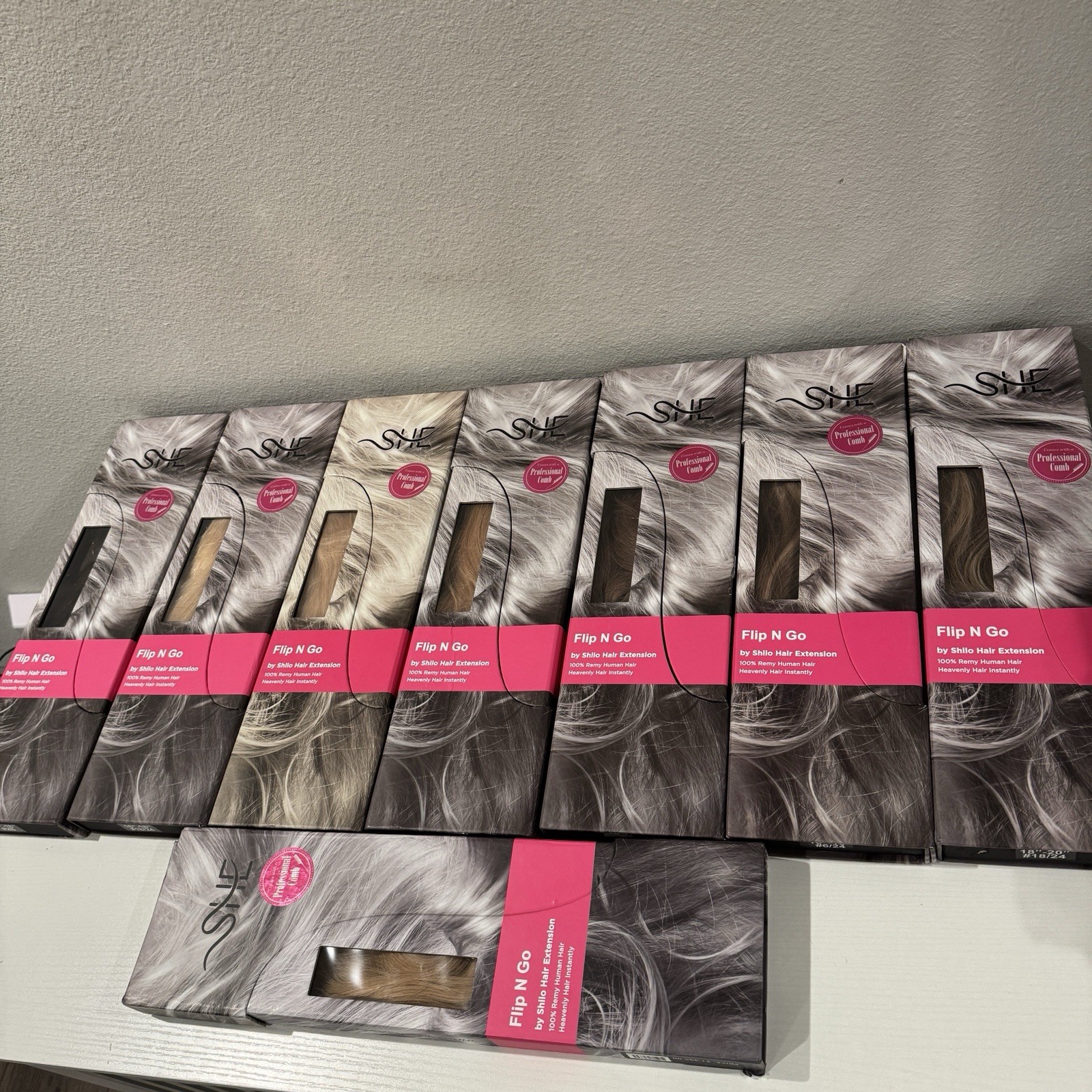 Premium Hair Extensions Flip N’ Go Various Colors And Lengths (Remy Hair) 8 Pcs