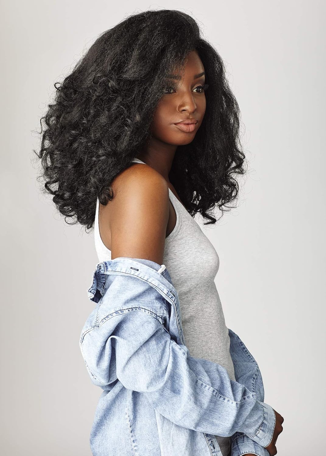 Instant Weave Half Wig for Natural Curls – Adjustable Drawstring Cap – F1b/30