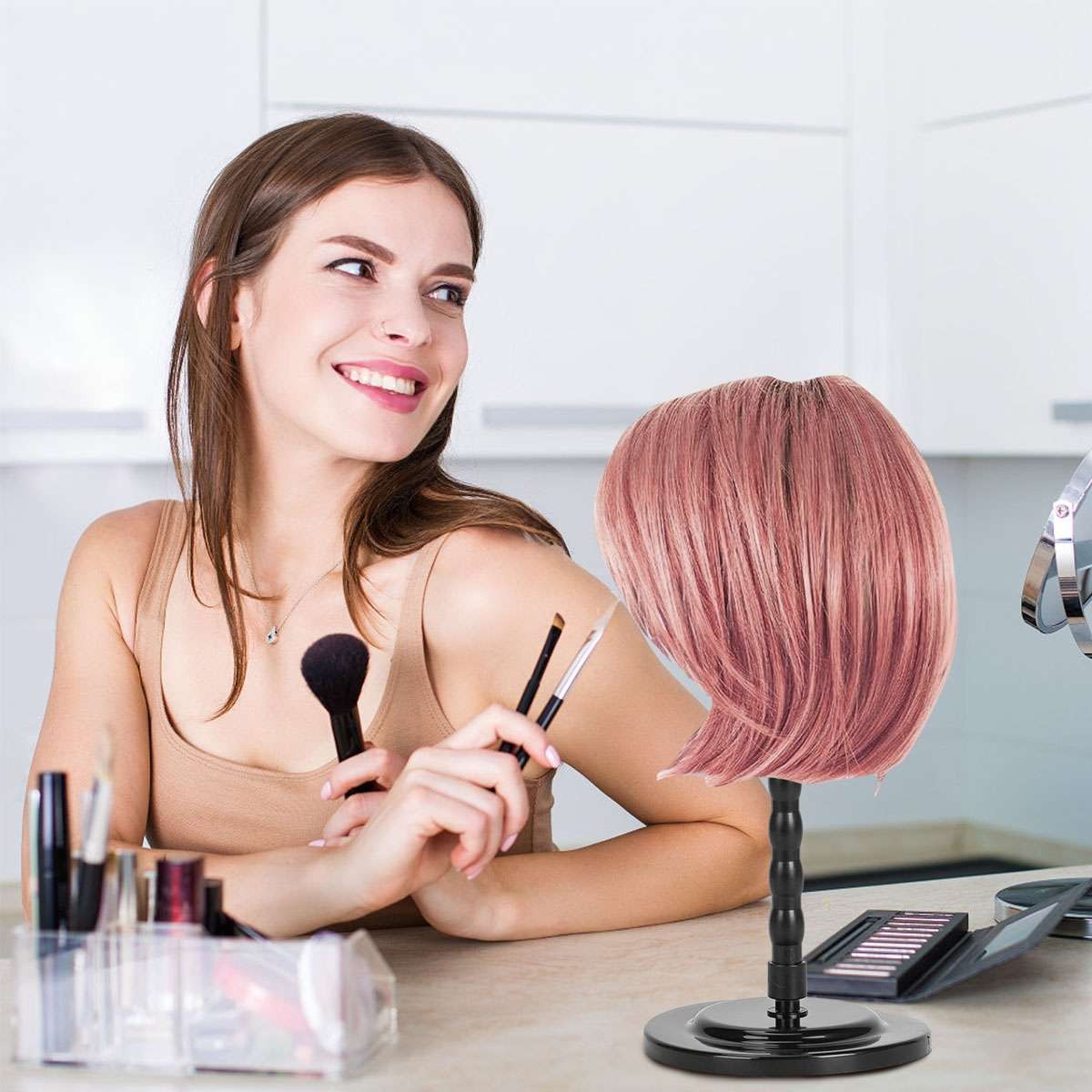 Wig Stand Plastic Hat Display Wig Head Holders Mannequin Head Stand Portable Lot