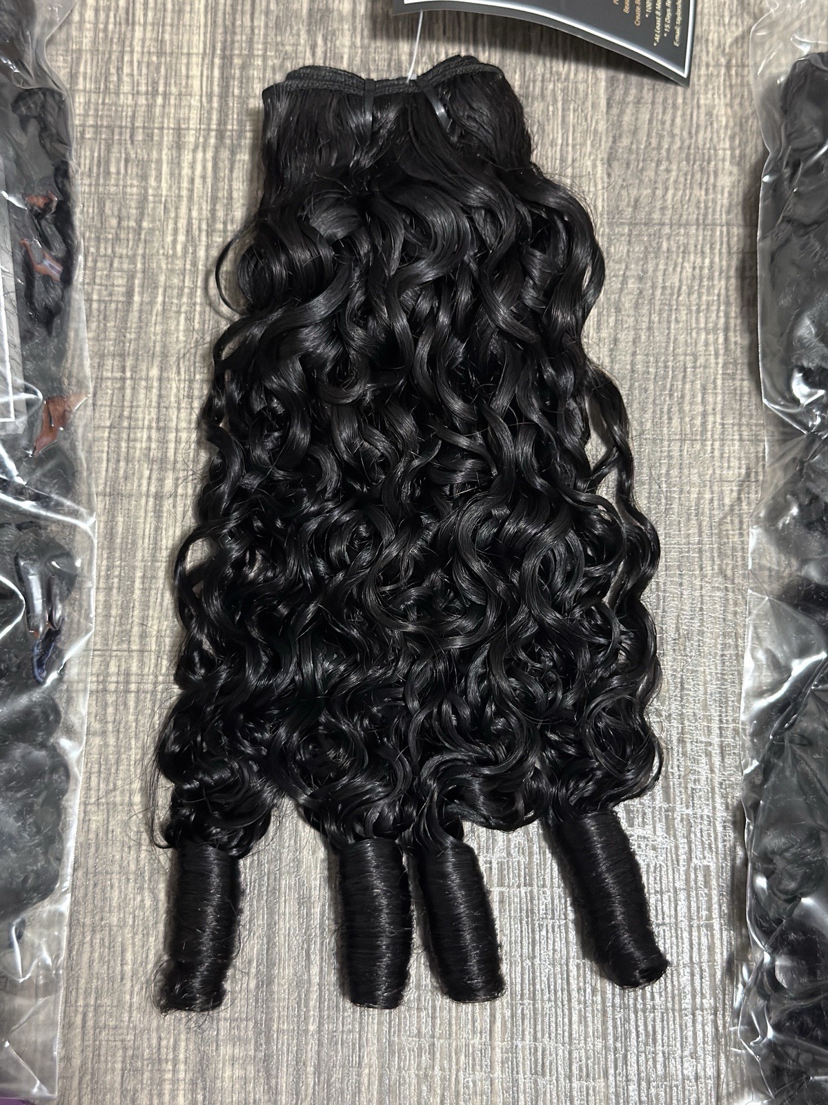 Burmese Curly Human Hair Bundles (18″, 20″, 22″) with Wig Cap and Eyelashes