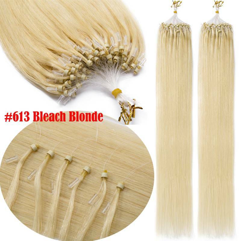 1G Micro Ring Loop Nano Beads Hair Extensions 100% Real Remy Human Hair THICK US