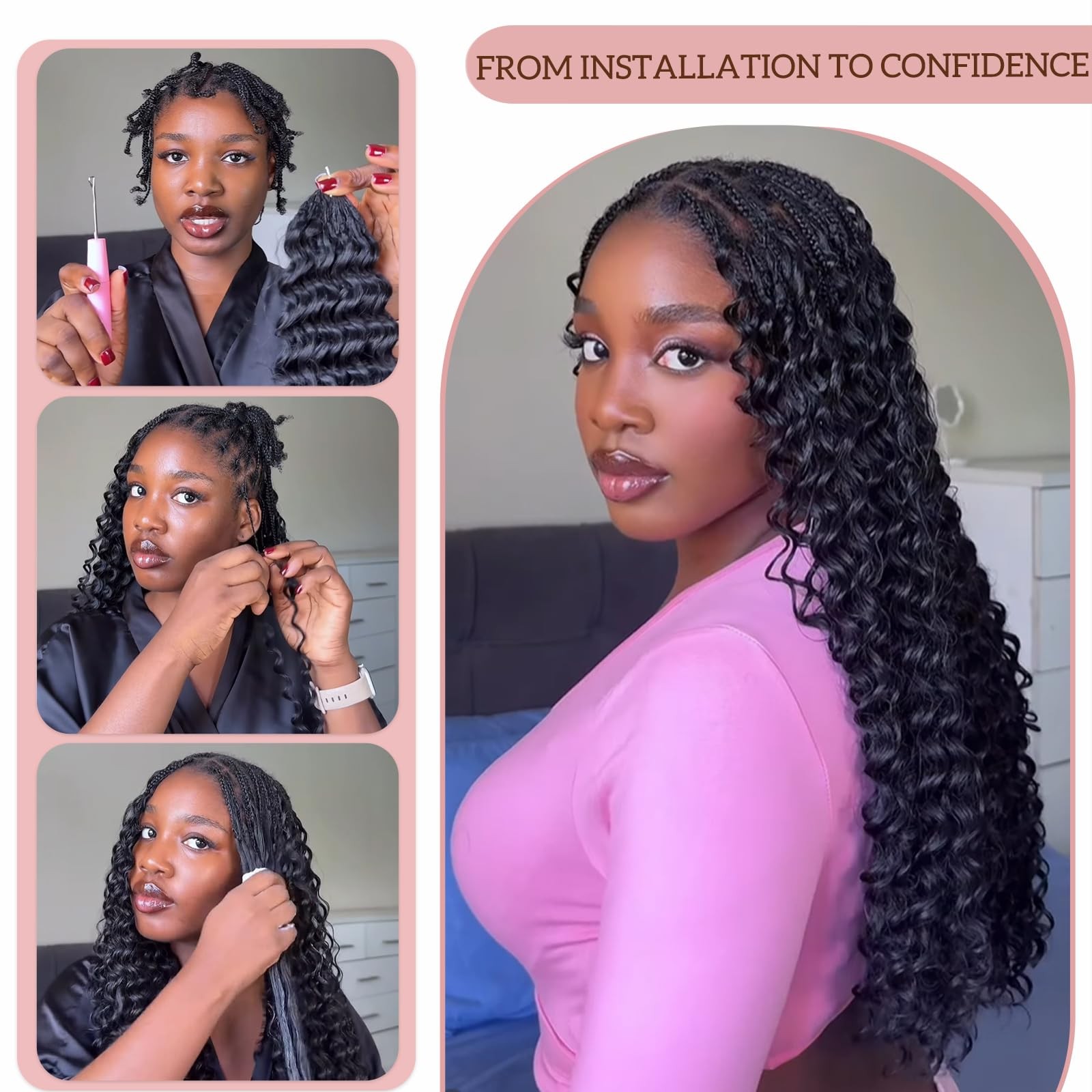 Sambraid Feather Crochet Hair For Black Women Miracle Knots Pre-Separated