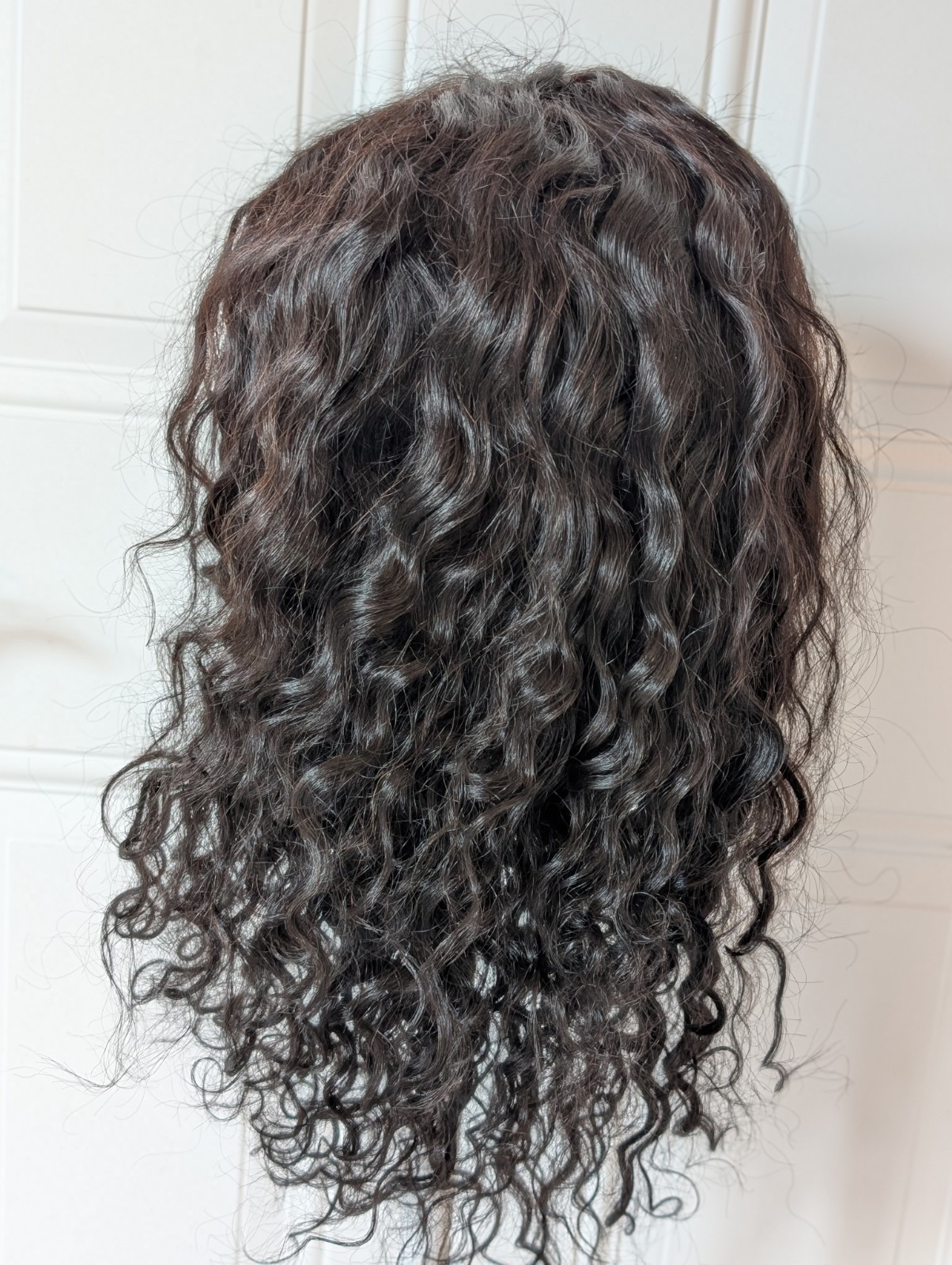 22″ Dark Brown Curly Wig Lace Front Adjustable Cap NWOT Never Worn