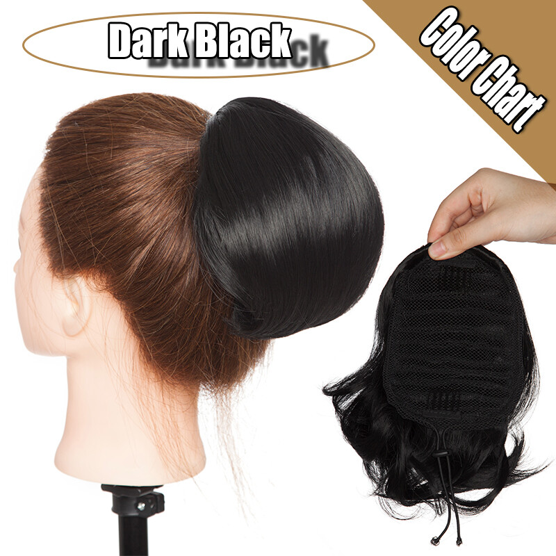 US Natural Clips-in Horn as Audrey Hepburn Updo Scrunchies Hair Extensions BUN