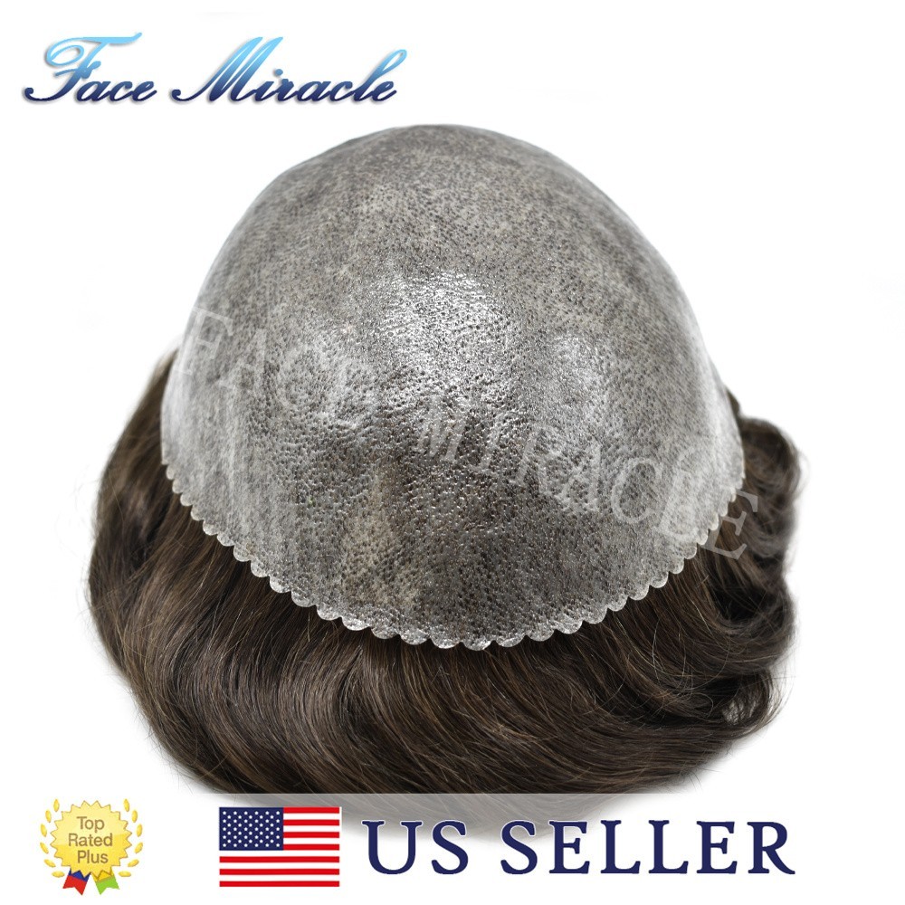 Toupee for Men 0.1MM Thin Skin PU Mens Toupee Hair Piece Human Hair System