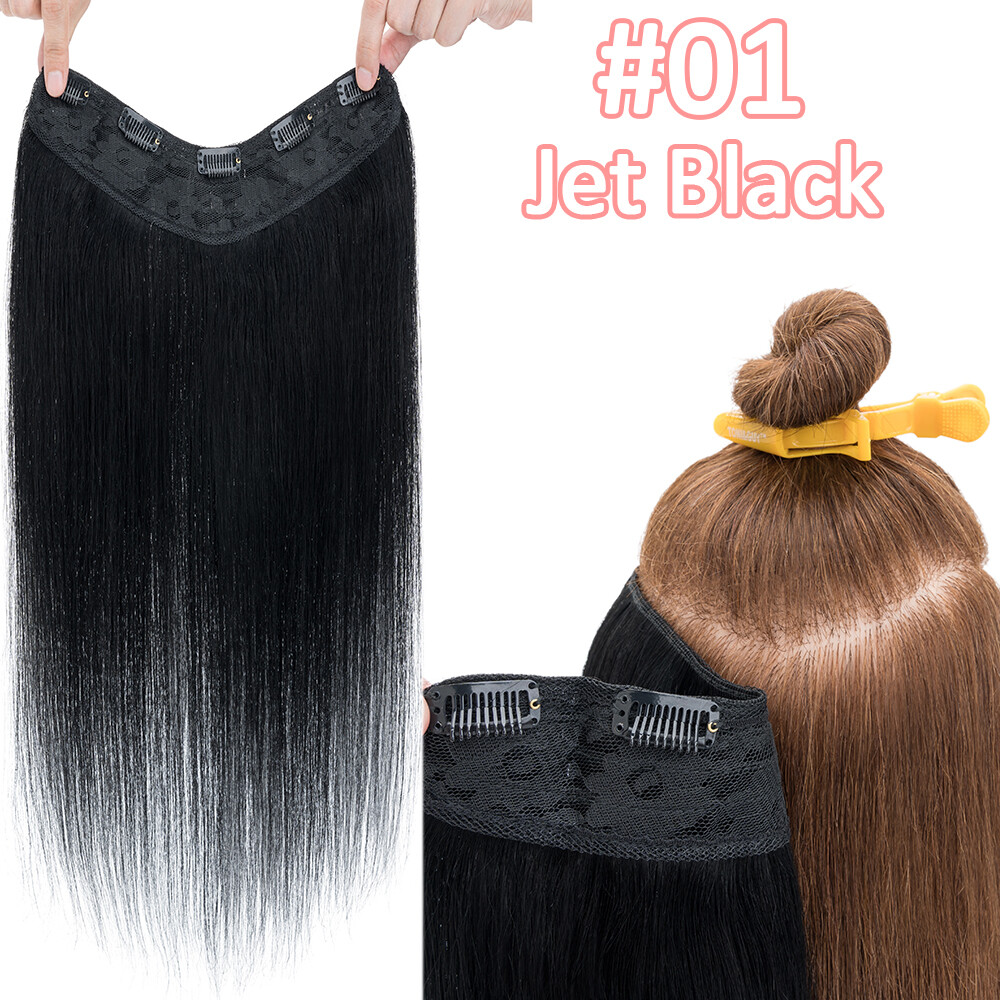 CLEARANCE 100% Remy One Piece Clip In Human Hair Extensions Weft U Part V-Shape