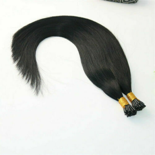 12A RUSSIAN 100g/100 STRAND PRE-BONDED KERATIN NAIL l TIPS HAIR JET BLACK 1##
